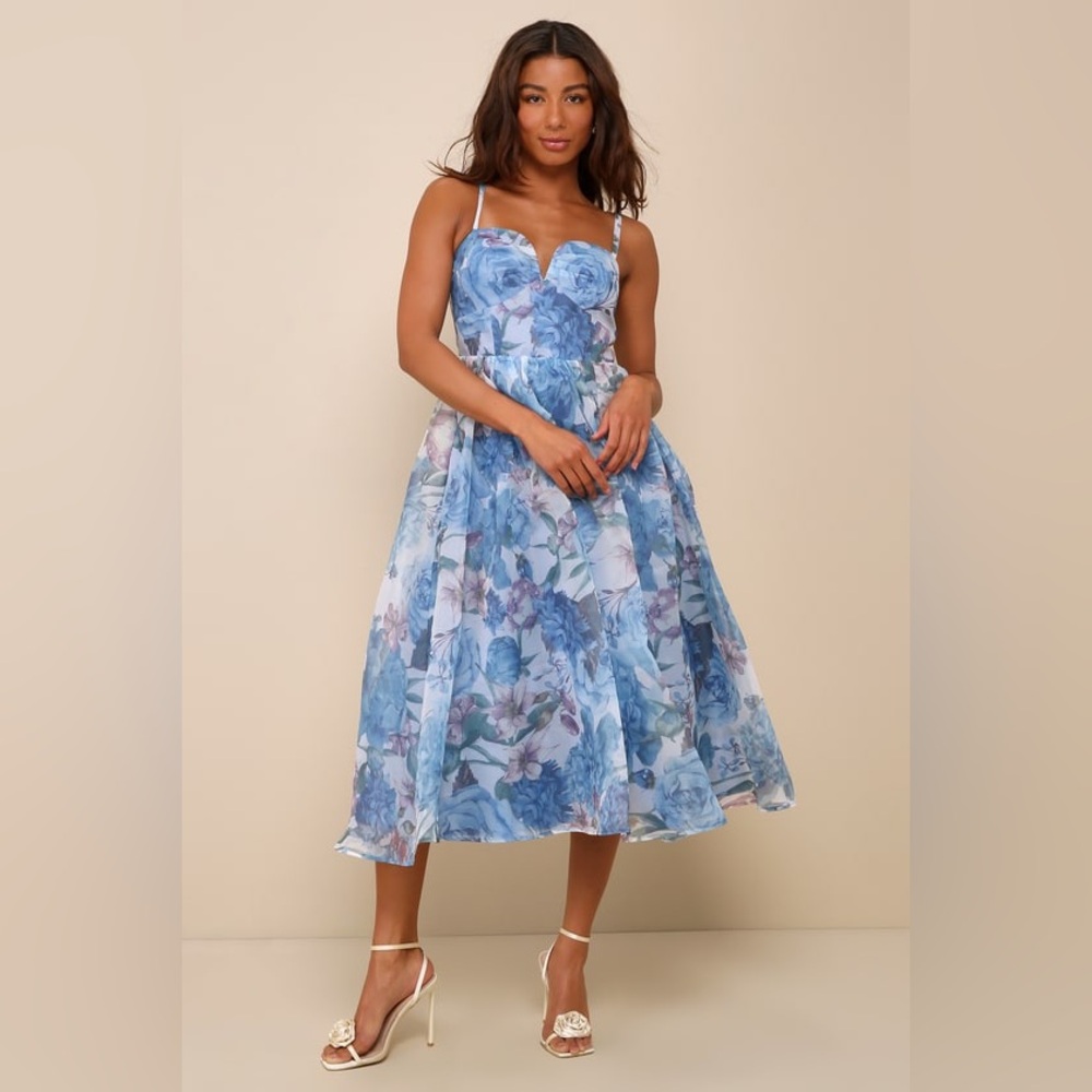 Lulu's Sky Blue Midi Dress